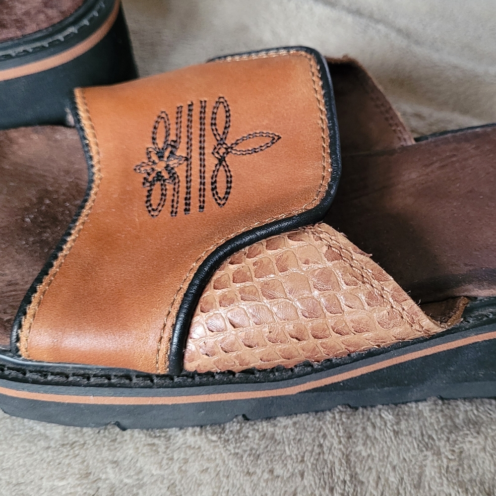 Roper Western Leather Slides - Picture 6 of 10